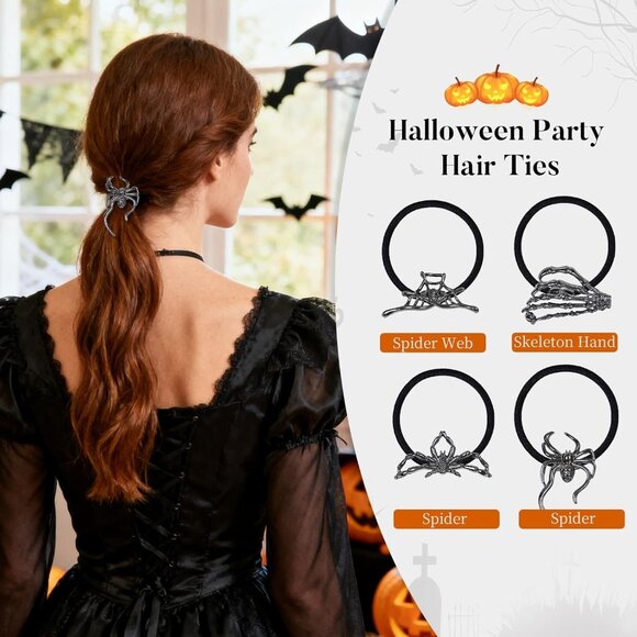4PCS Halloween Hair Ties